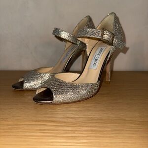 Jimmy Choo Glittering Silver Heels